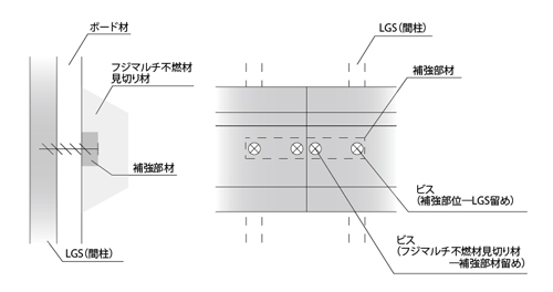 セラミックシリーズの廻り縁・見切り材のジョイント加工図